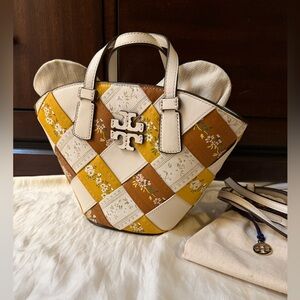 Tory Burch McGraw Floral Woven Mini Shopper Tote